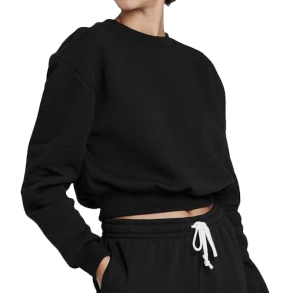 Wild Fable  Women's Black Cropped Sweatshirt